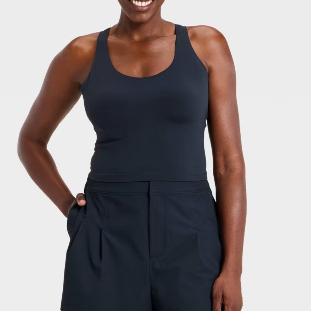 all in motion Black Scoop Neck Tank Top